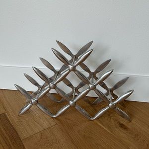 Vintage Aluminum Airplane Propeller Wine Rack